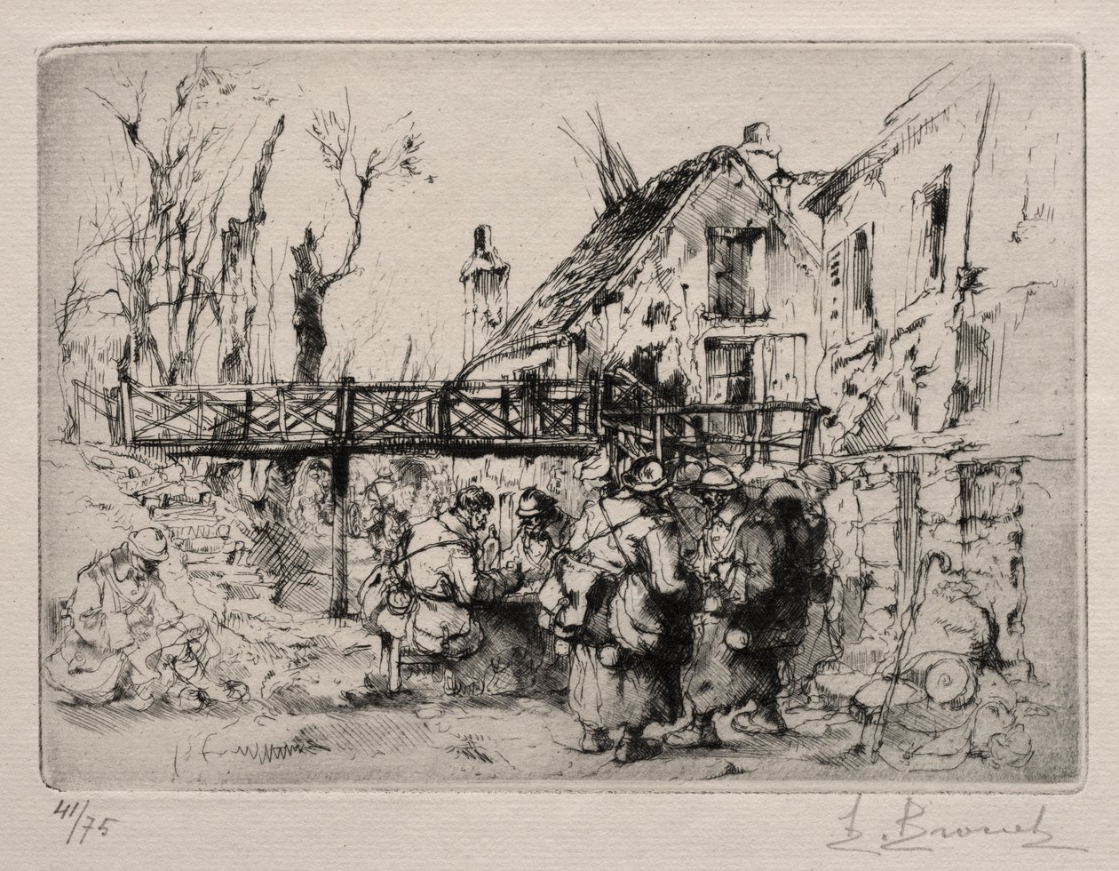 Megállás a faluban alkotó: Auguste Brouet