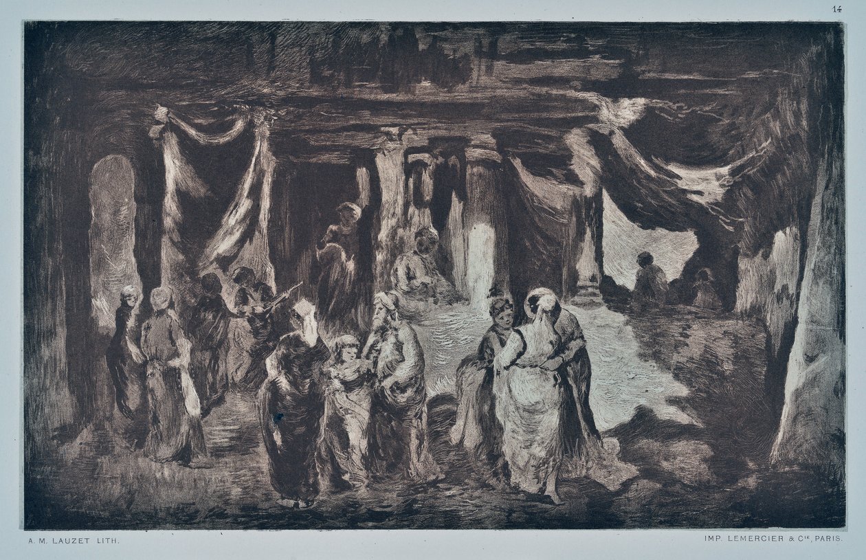 Bazár in the Orient (rajz) alkotó: Auguste Lauzet