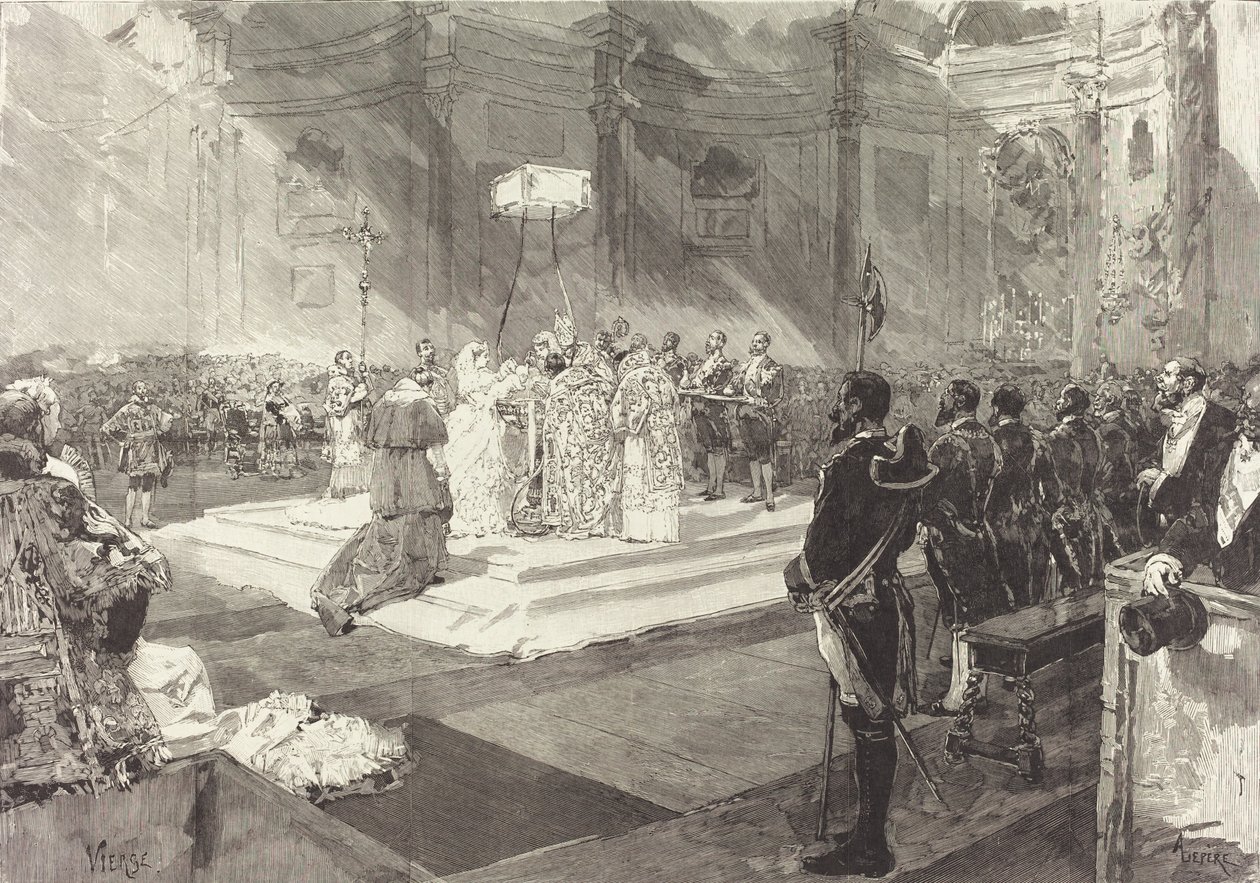 Királyi keresztelés a spanyol udvarban, 1882. alkotó: Auguste Lepere