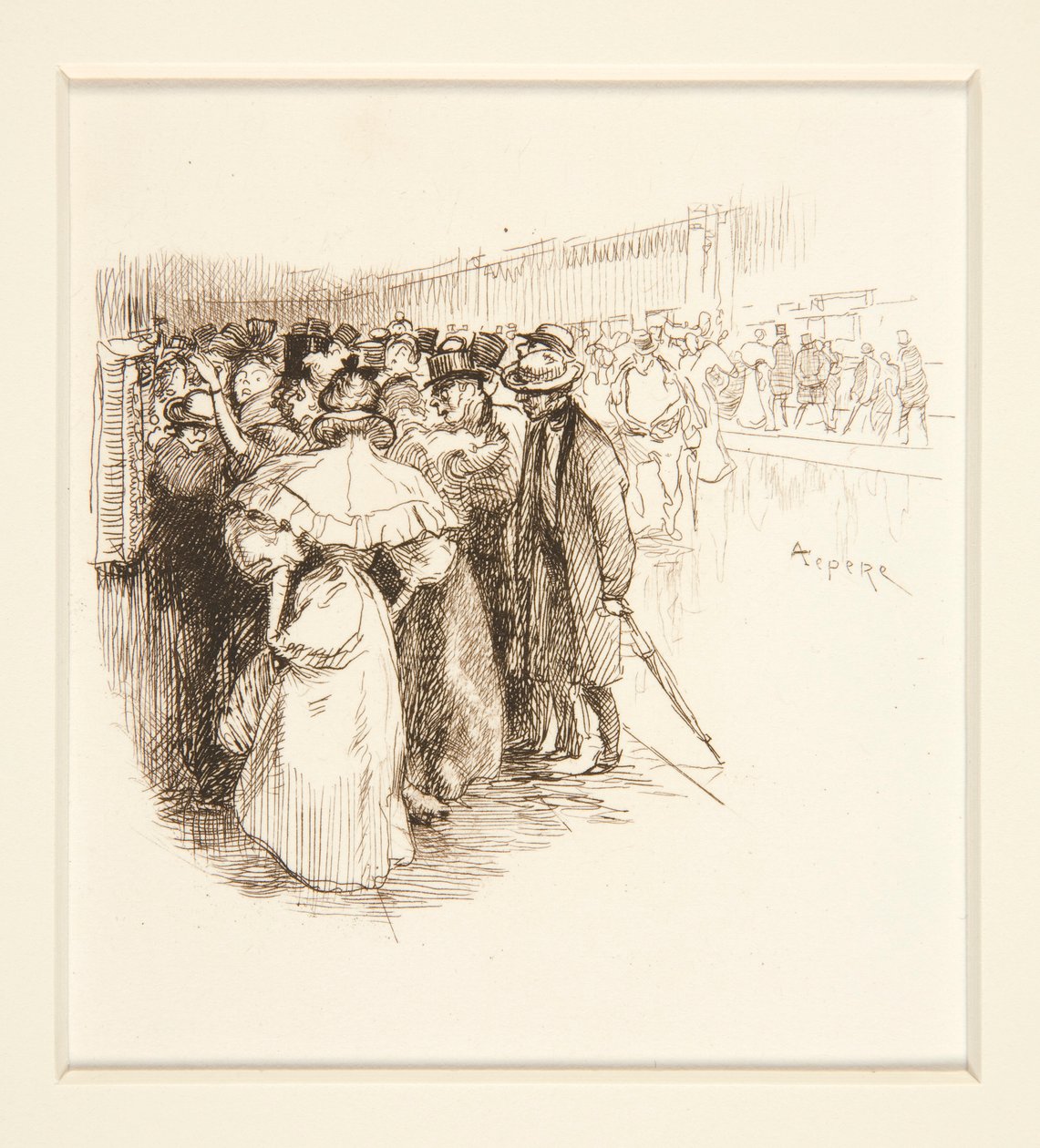 Tömeg a jegykiadónál (?) alkotó: Auguste Lepere