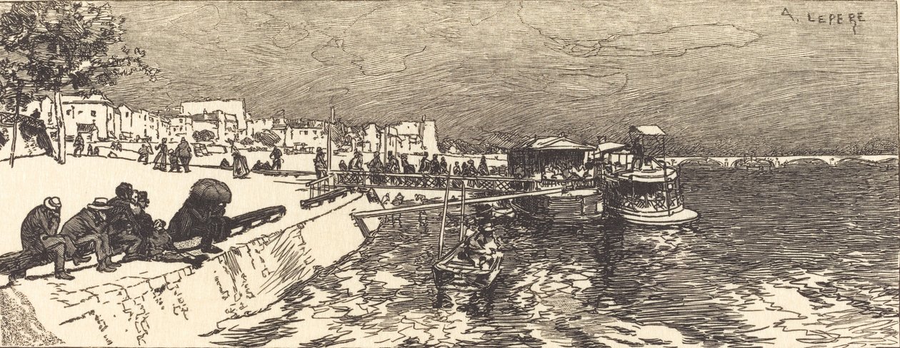 Bercy mólója Embarcadere a Bercy, 1890. alkotó: Auguste Lepere