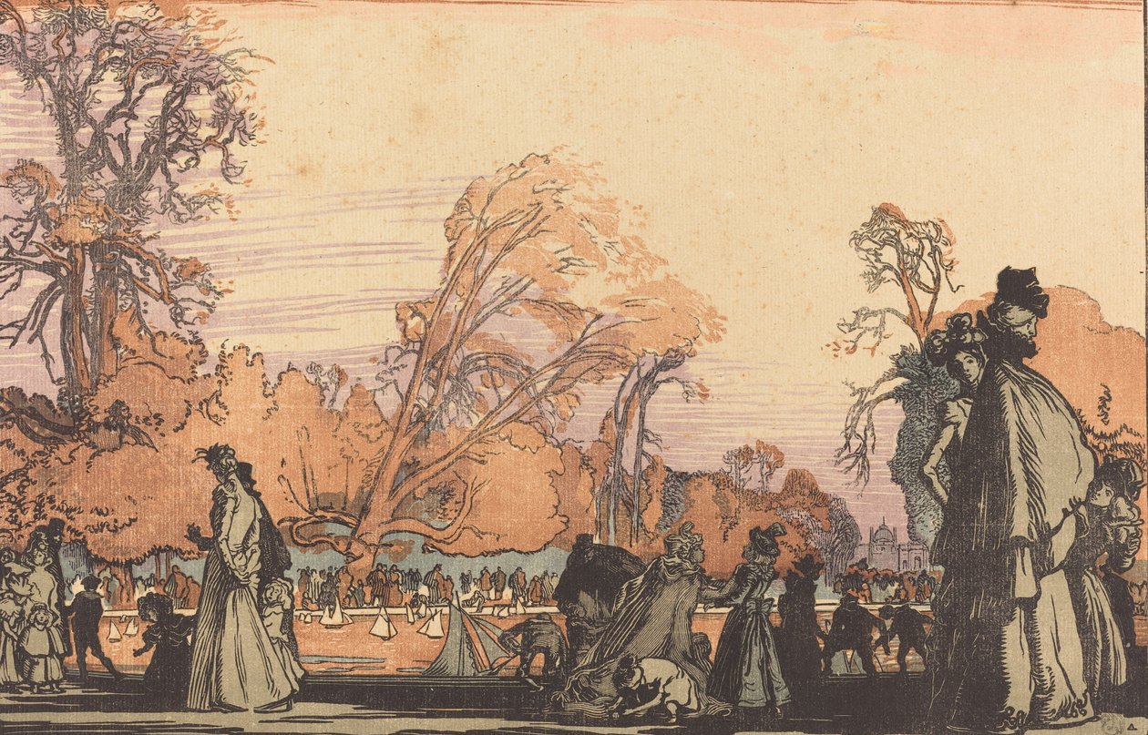 A tó a Tuileriákban, 1898. alkotó: Auguste Lepere