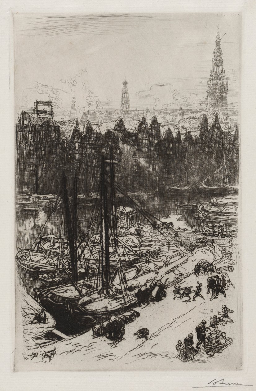Amszterdam, kilátás a Victoria Hotelre. alkotó: Auguste Louis Lepère