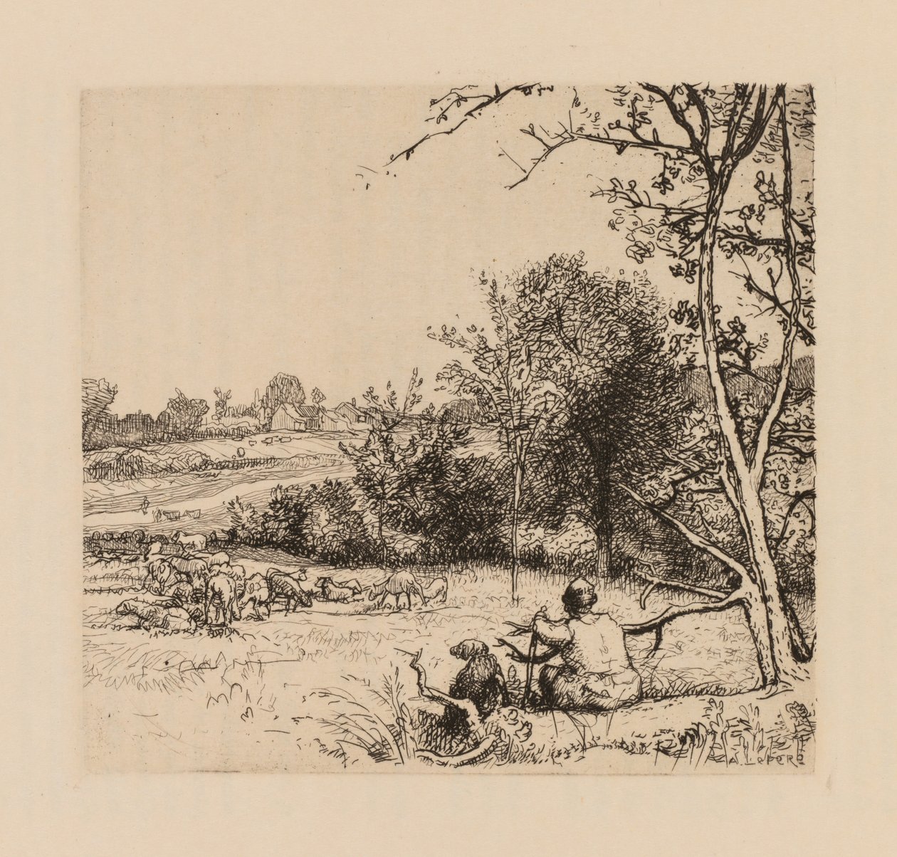 Auguste Lepère: A kidőlt almafa (Pikárdia) alkotó: Auguste Louis Lepère