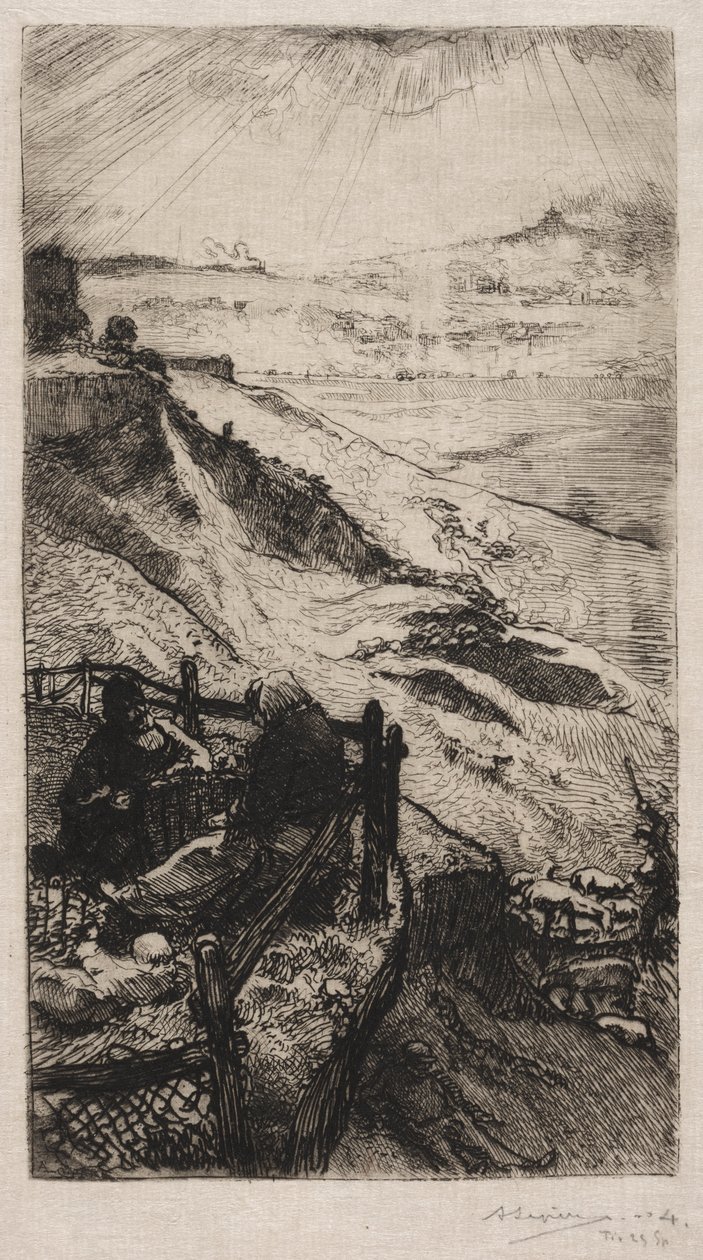 Amerika karrierje Párizs mellett, 1898. alkotó: Auguste Louis Lepère