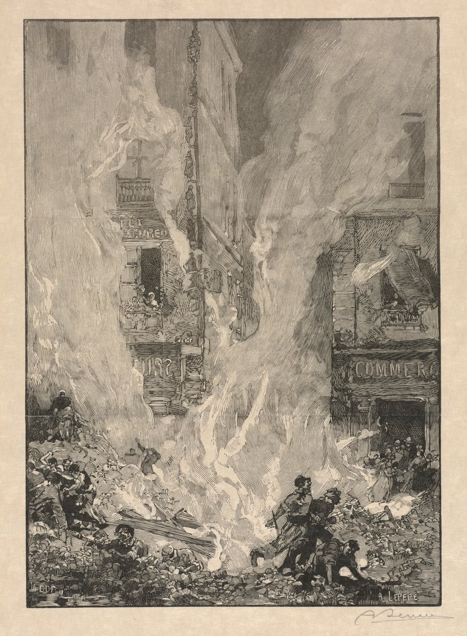 [Várostűz]. alkotó: Auguste Louis Lepère