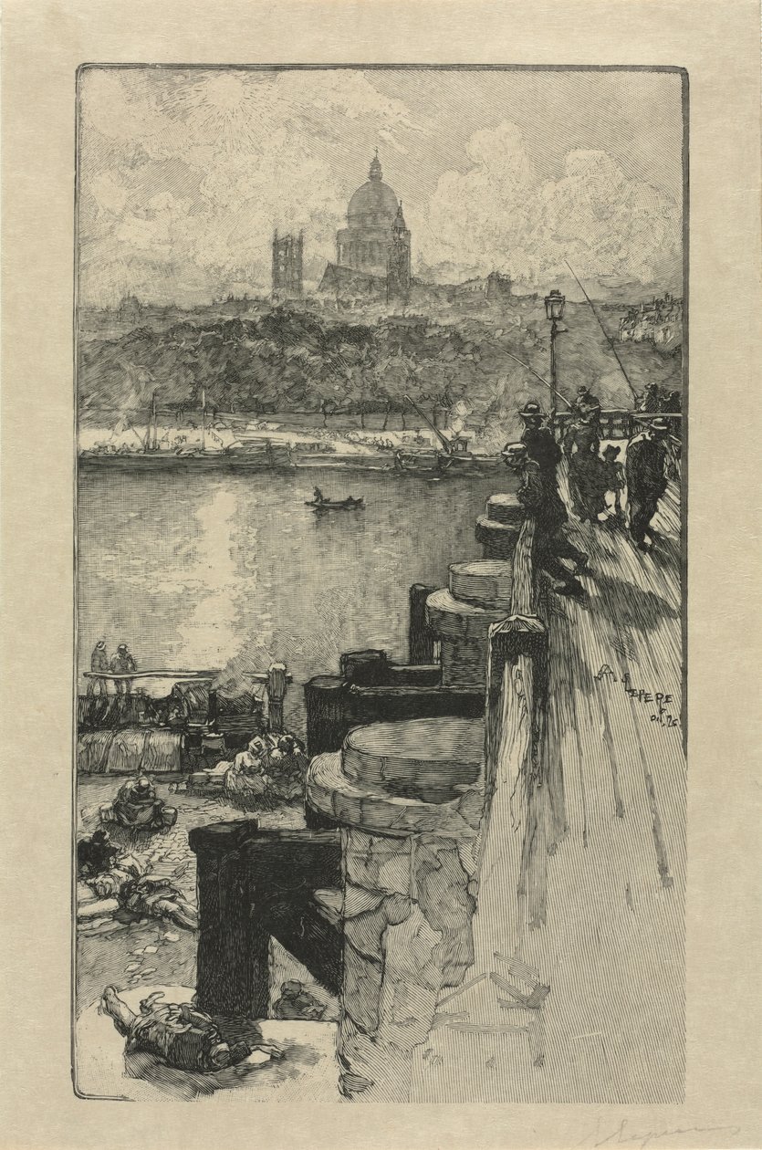[Horgászok a mólón, Párizs] alkotó: Auguste Louis Lepère