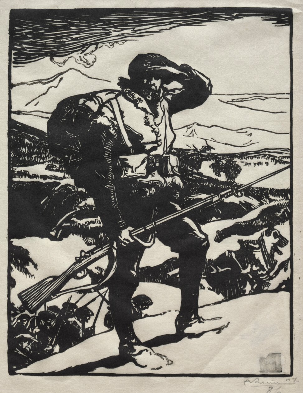 A háború története: Alpesi Chasseur. alkotó: Auguste Louis Lepère