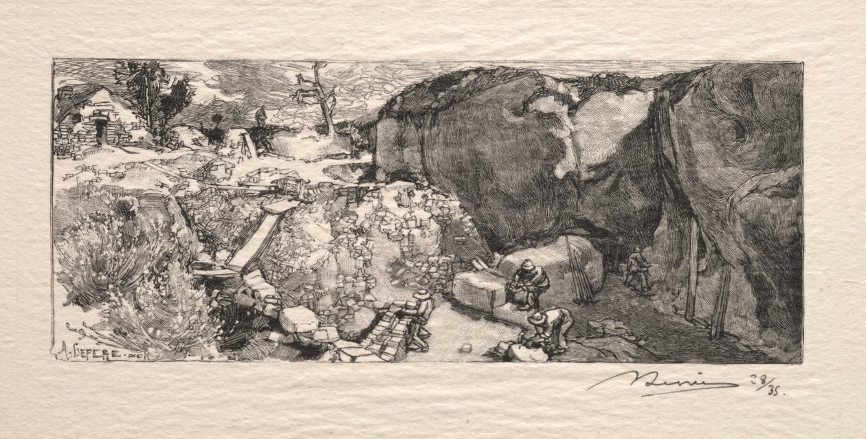 A homokkőbánya, 1890. alkotó: Auguste Louis Lepère