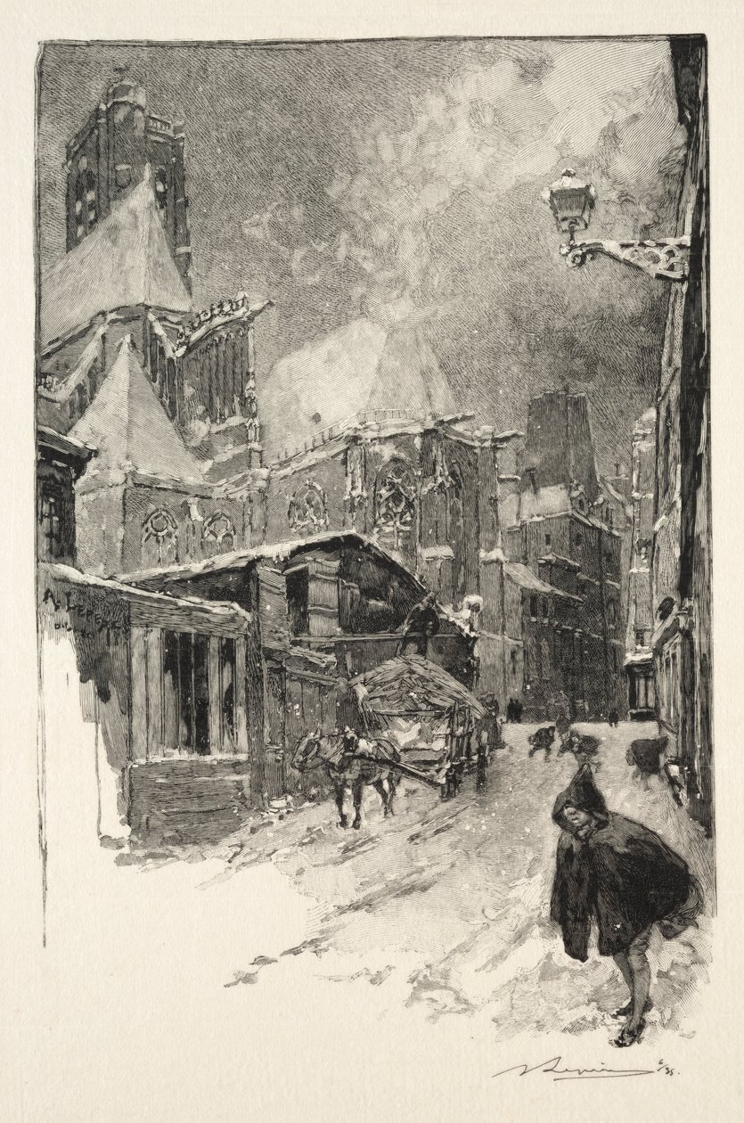 A Rue des Barres, 1886. alkotó: Auguste Louis Lepère