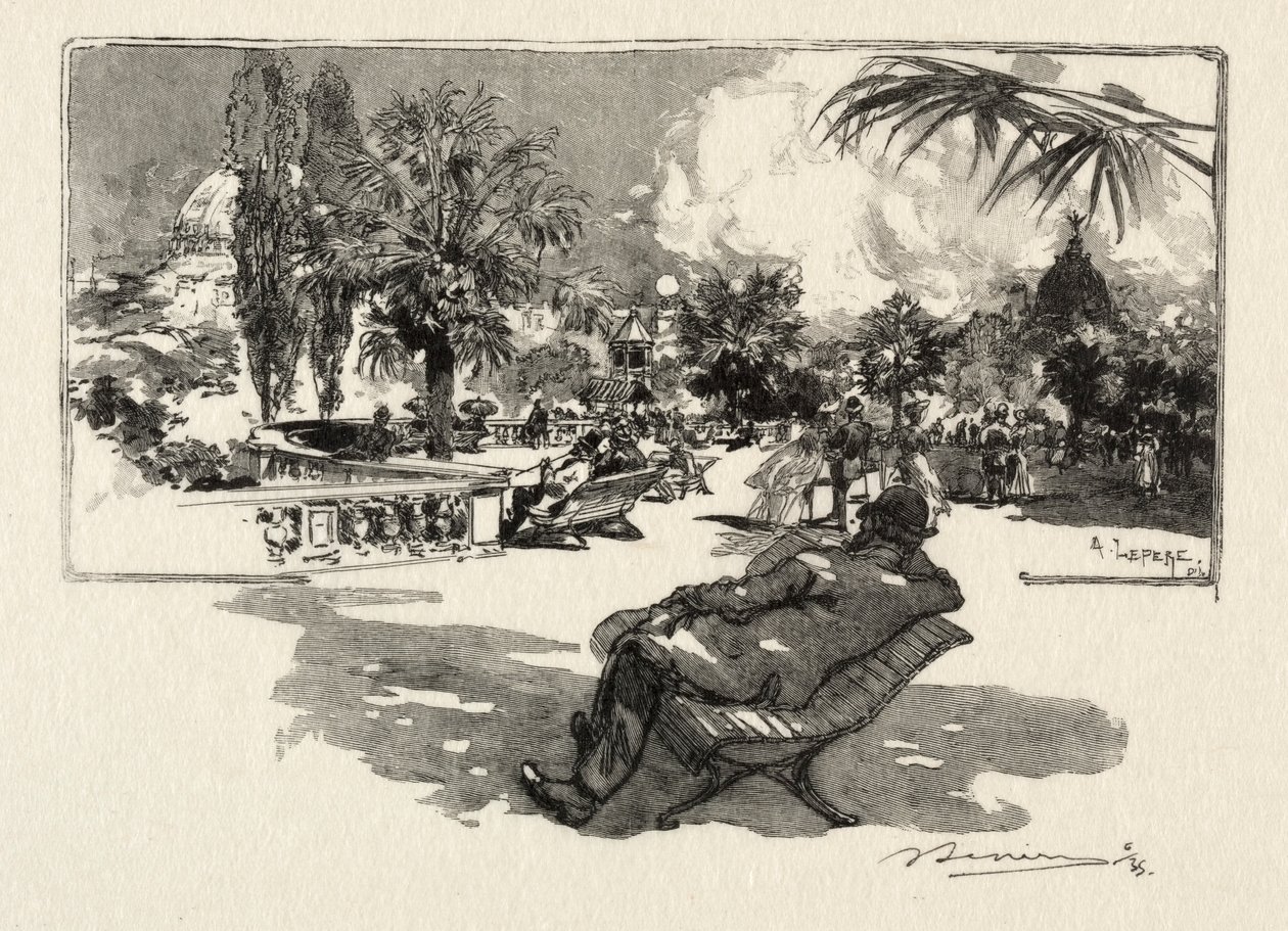 A Szabadművészet Terasza. alkotó: Auguste Louis Lepère