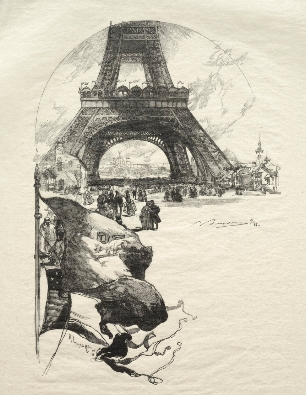 Eiffel-torony. alkotó: Auguste Louis Lepère