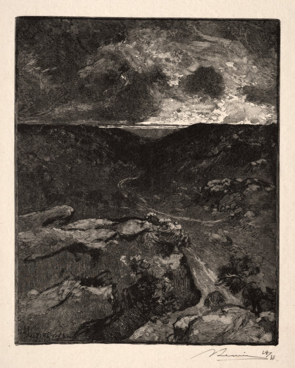 A Franchard-völgy. alkotó: Auguste Louis Lepère