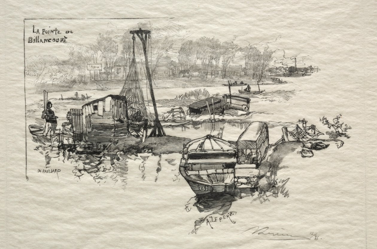 Billancourt pontja. alkotó: Auguste Louis Lepère