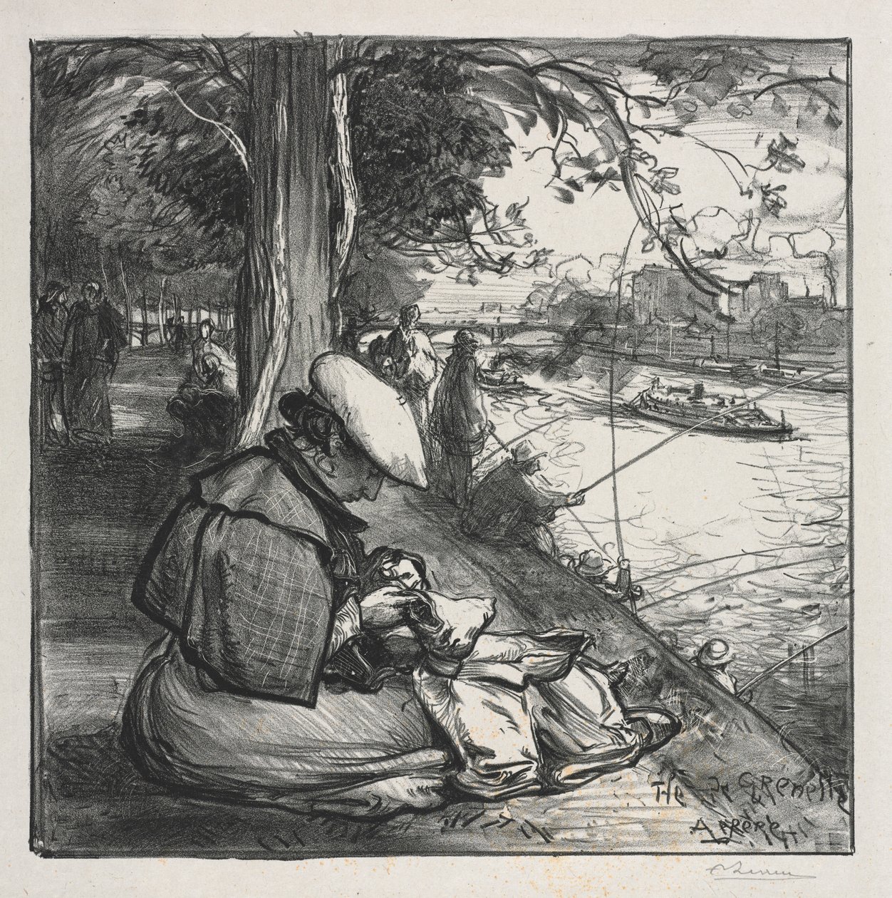Grenelle szigete, 1898. alkotó: Auguste Louis Lepère