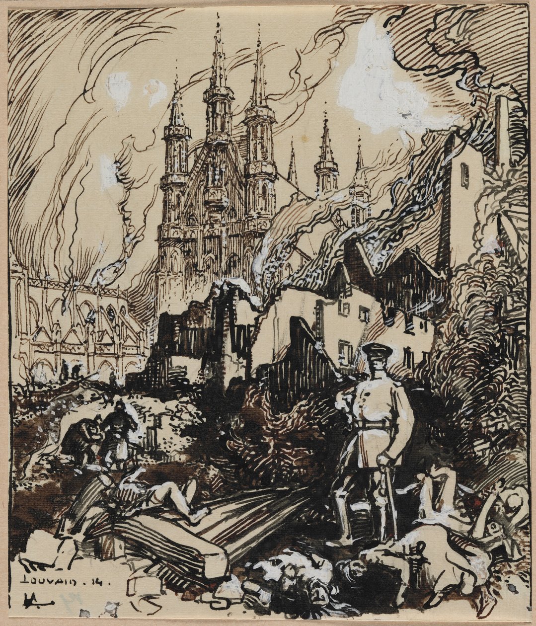 Louvain, 1914. alkotó: Auguste Louis Lepère