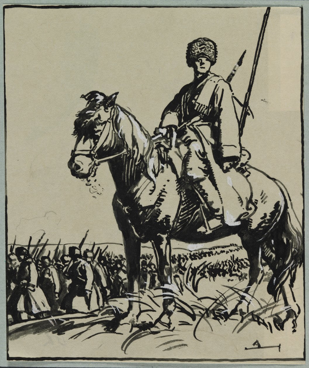 kozák tiszt, 1914. alkotó: Auguste Louis Lepère