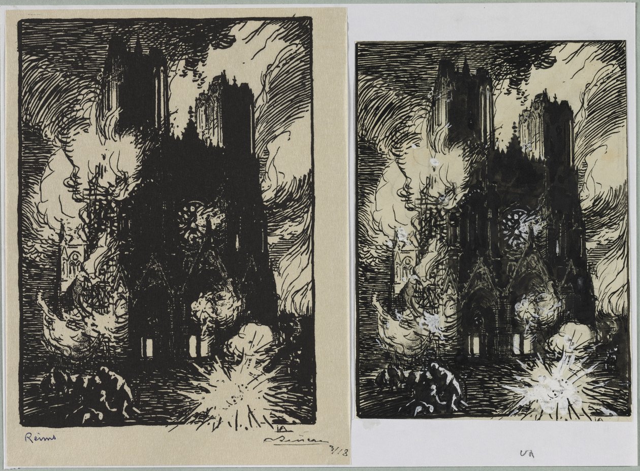 Reims, 1914. alkotó: Auguste Louis Lepère