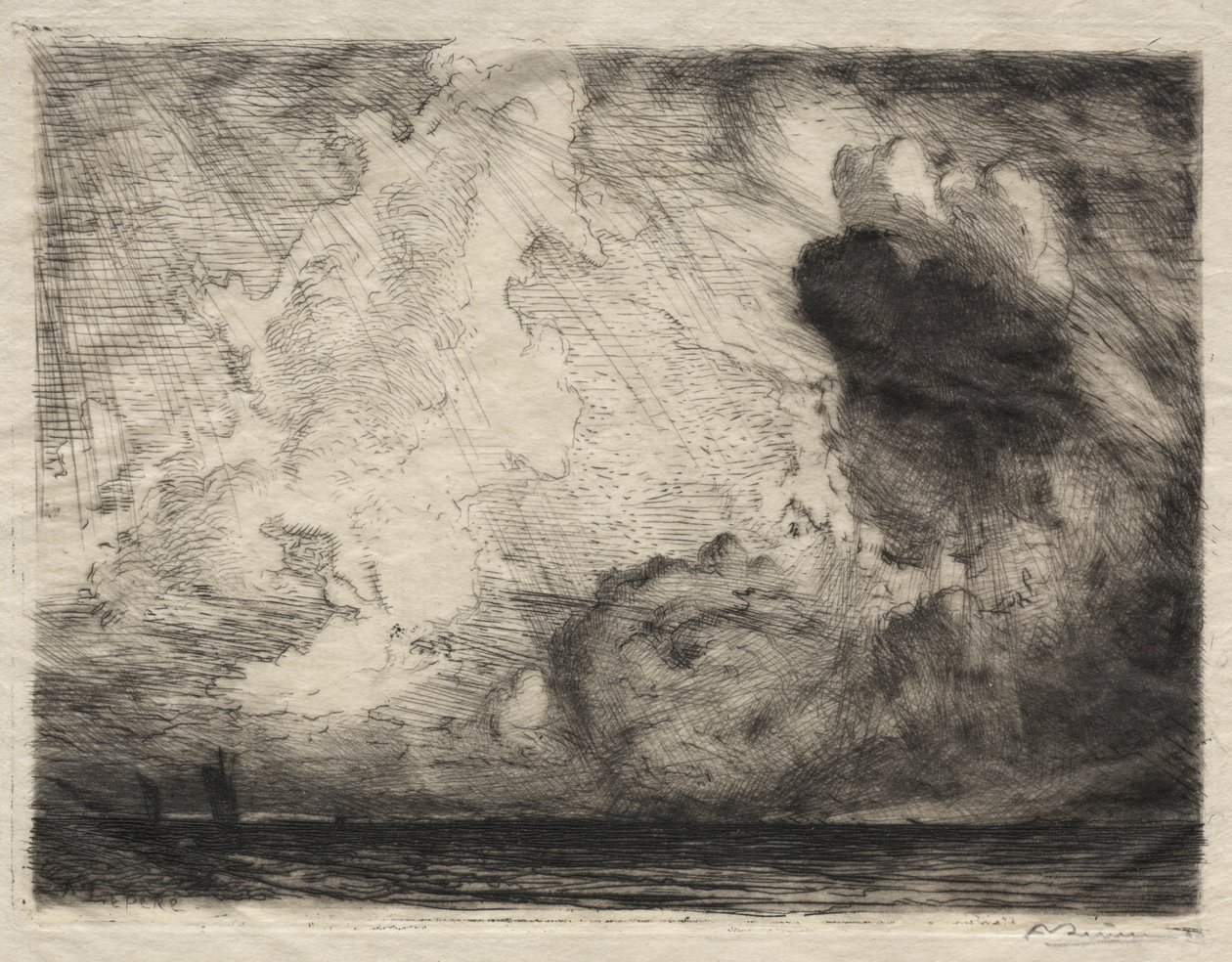 Tengeri táj, 1911. alkotó: Auguste Louis Lepère