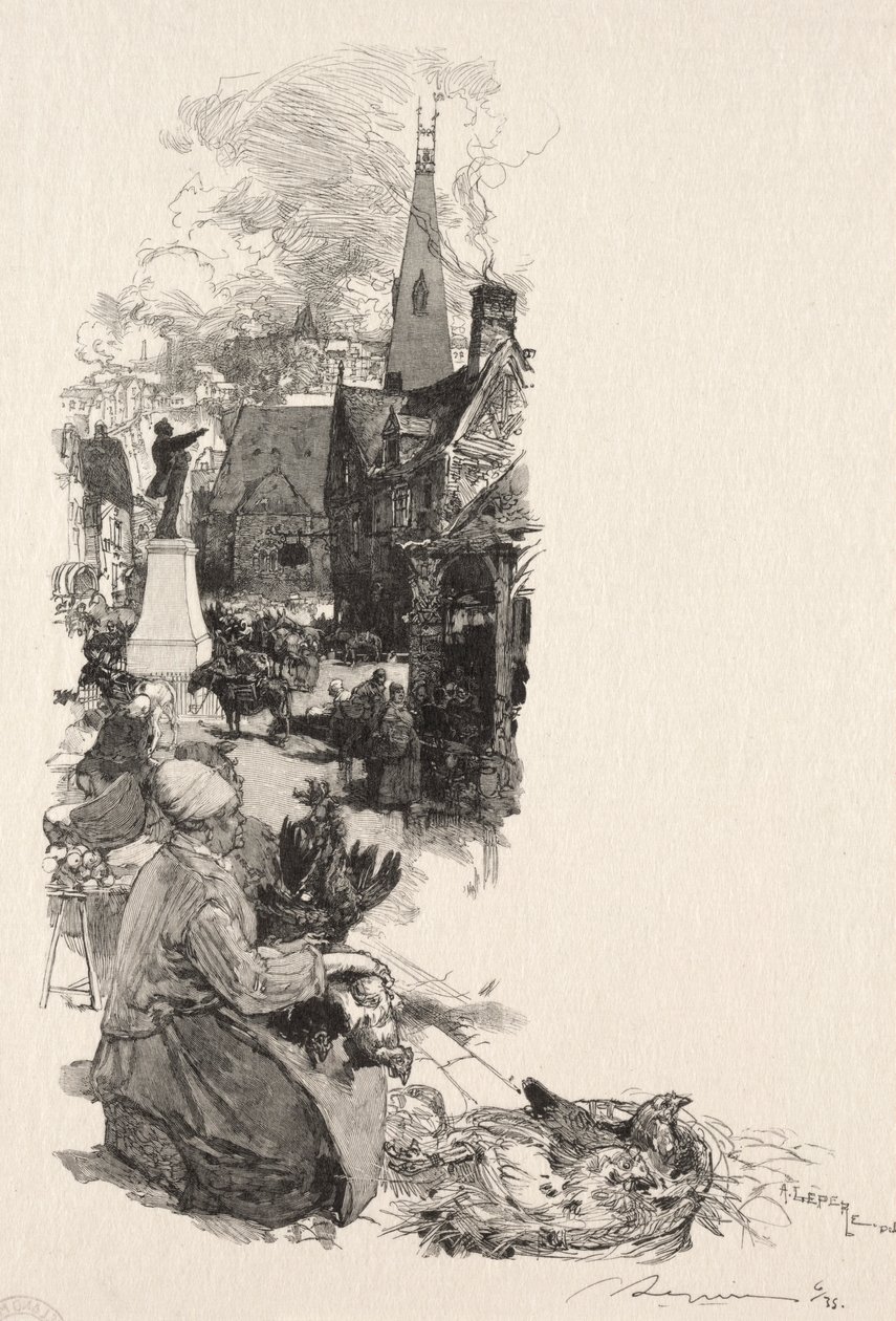 Egy nagy ember szobra. alkotó: Auguste Louis Lepère