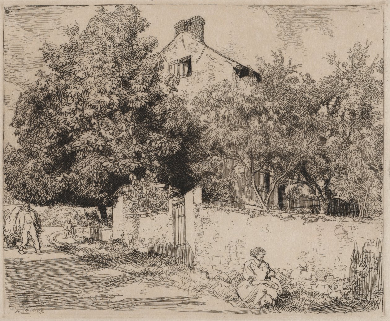 A Madame B háza. alkotó: Auguste Louis Lepère