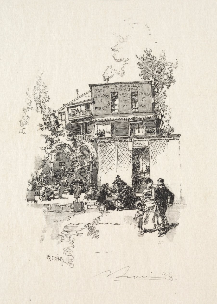 Egy Guinguette. alkotó: Auguste Louis Lepère