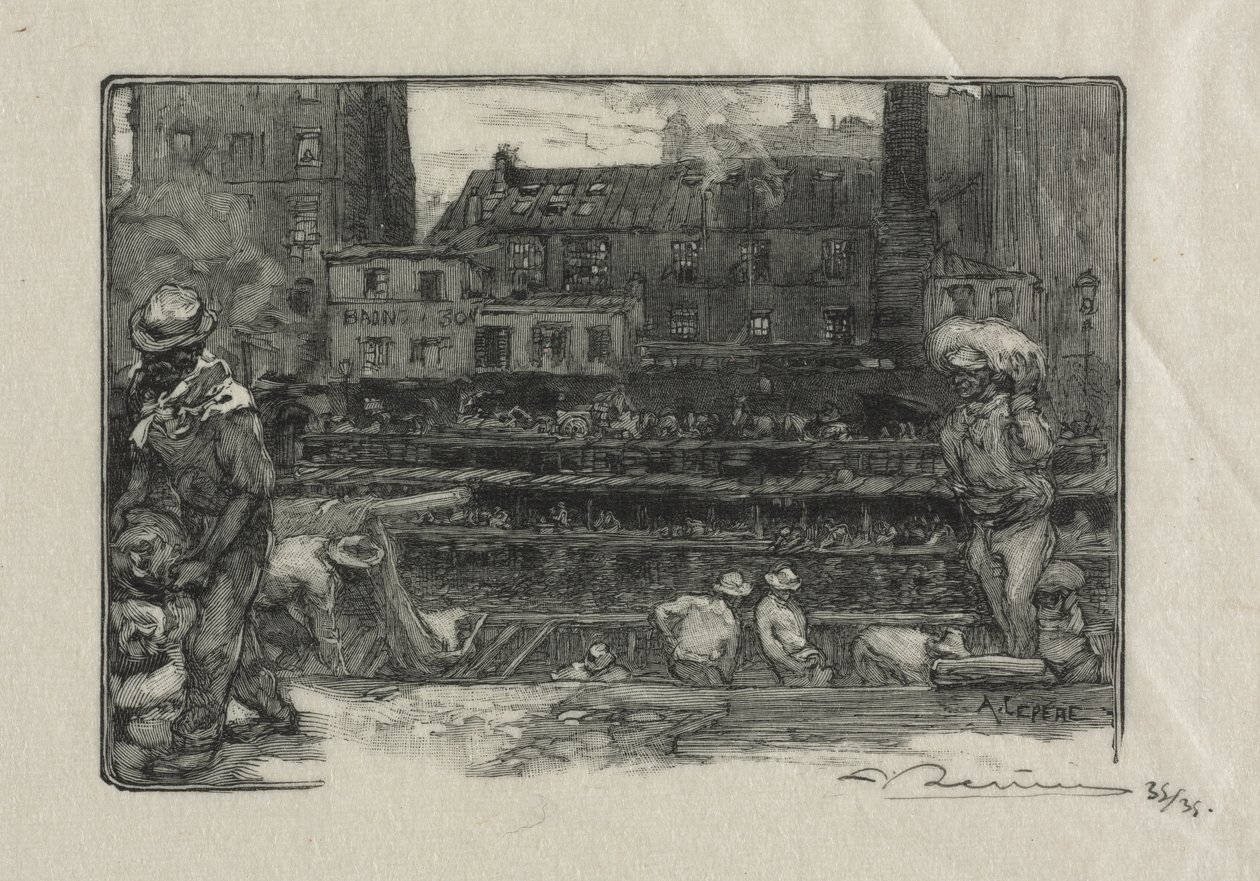 Gipszürítők (Canal St. Martin) alkotó: Auguste Louis Lepère