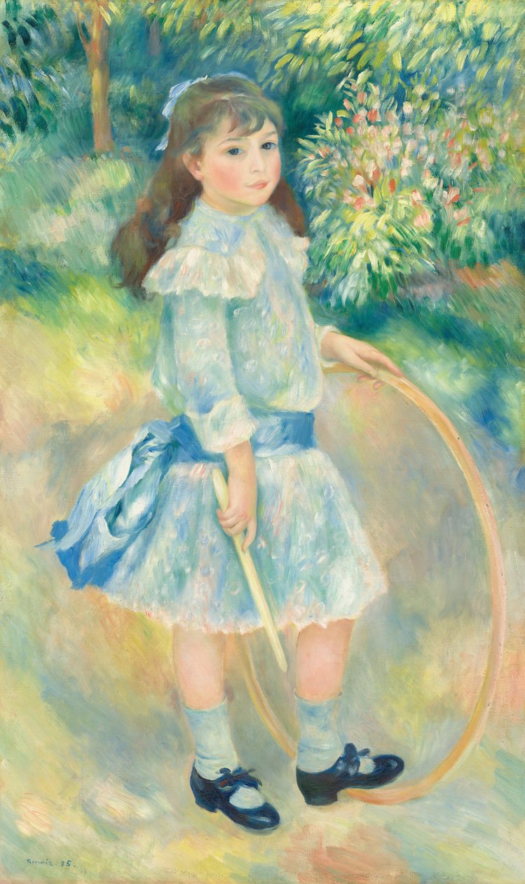 Lány karikával alkotó: Auguste Renoir