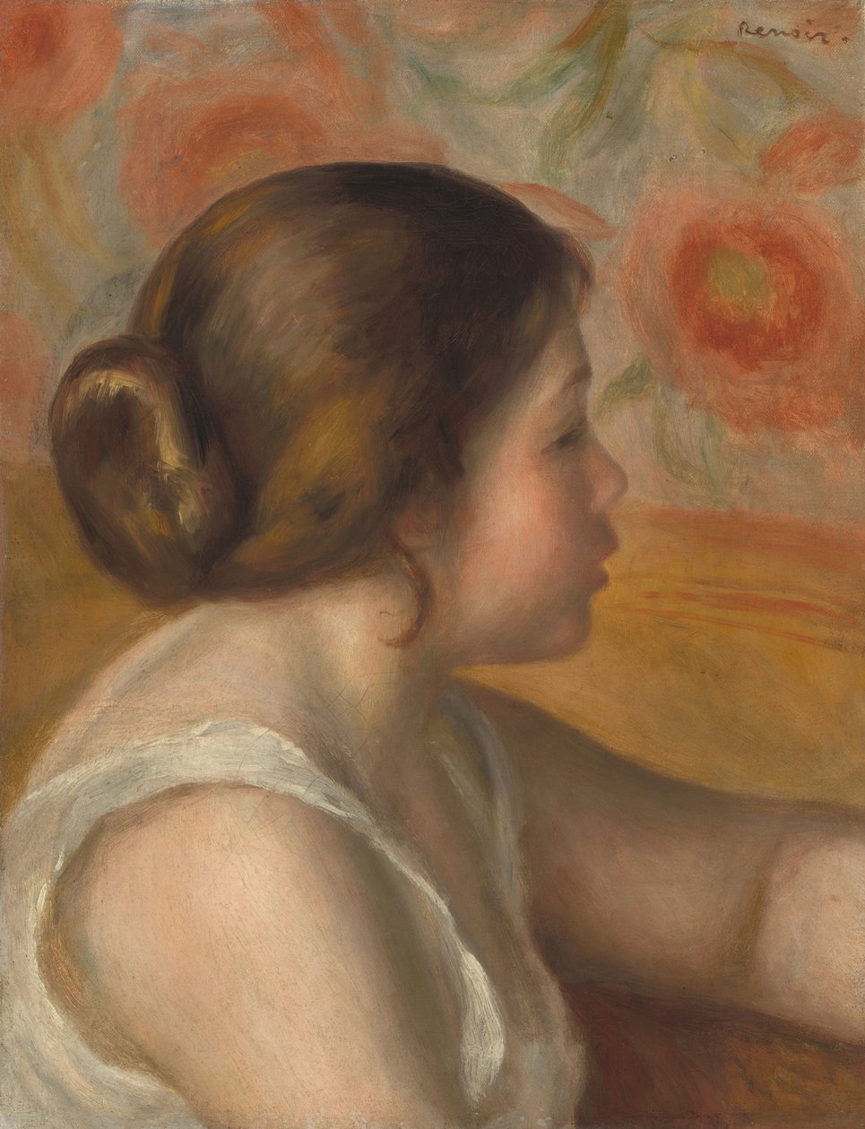 Egy fiatal lány feje alkotó: Auguste Renoir