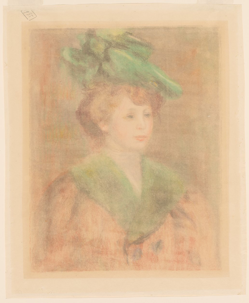 Zöld kalapos hölgy (Mlle. Dieterle?) alkotó: Auguste Renoir