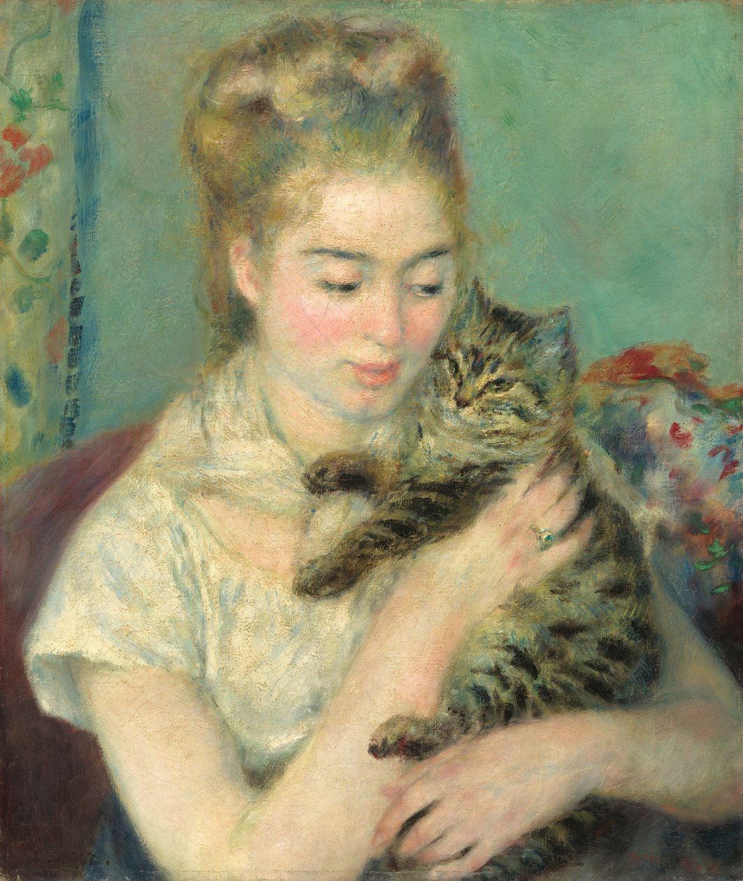 Nő egy macskával alkotó: Auguste Renoir