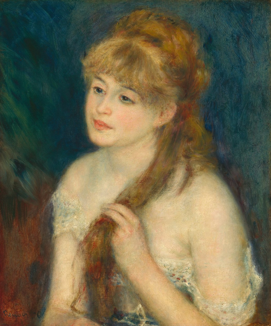Fiatal Nő Fonó Haját alkotó: Auguste Renoir