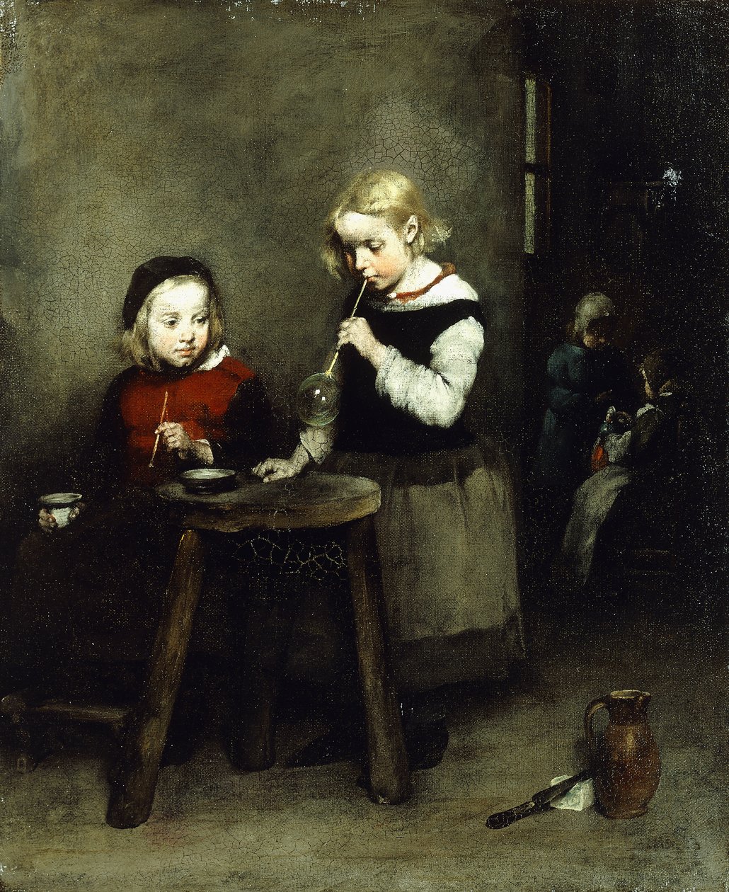 Buborékot fújni, alkotó: Auguste Theodule Ribot