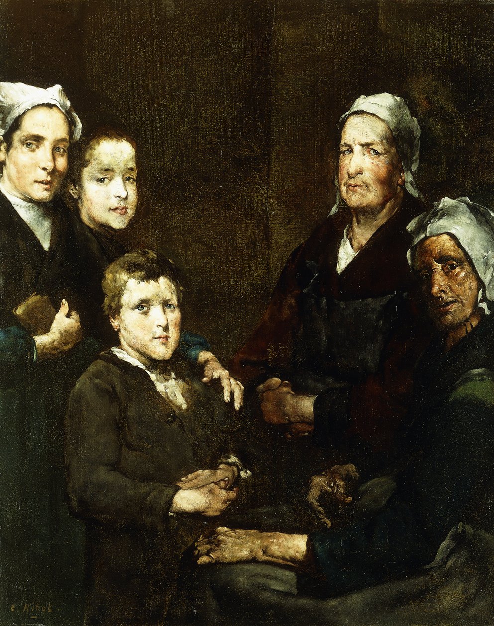 A Breton család; A Breton család, alkotó: Auguste Theodule Ribot