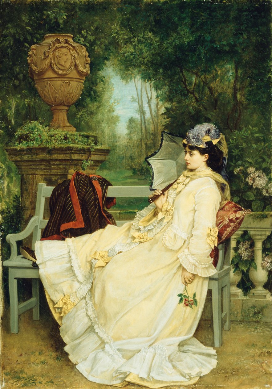 A kertben, 1872 alkotó: Auguste Toulmouche
