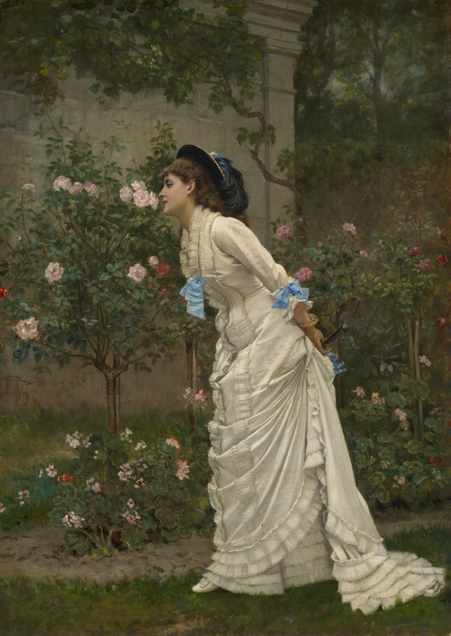 Nő és rózsák, 1879 alkotó: Auguste Toulmouche
