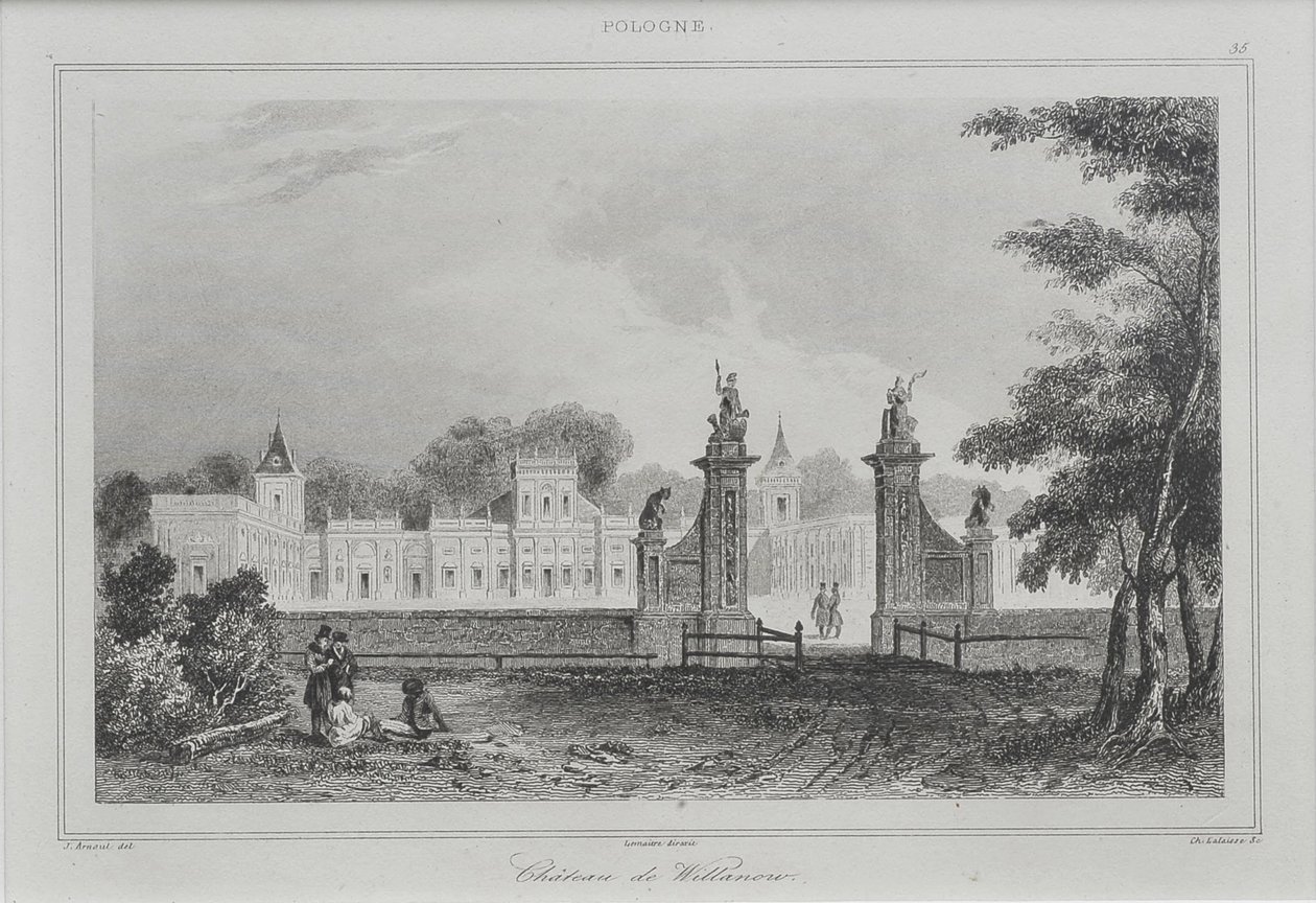 Kilátás a Wilanów-palotára, 1840 alkotó: Augustin François Lemaiand#770tre