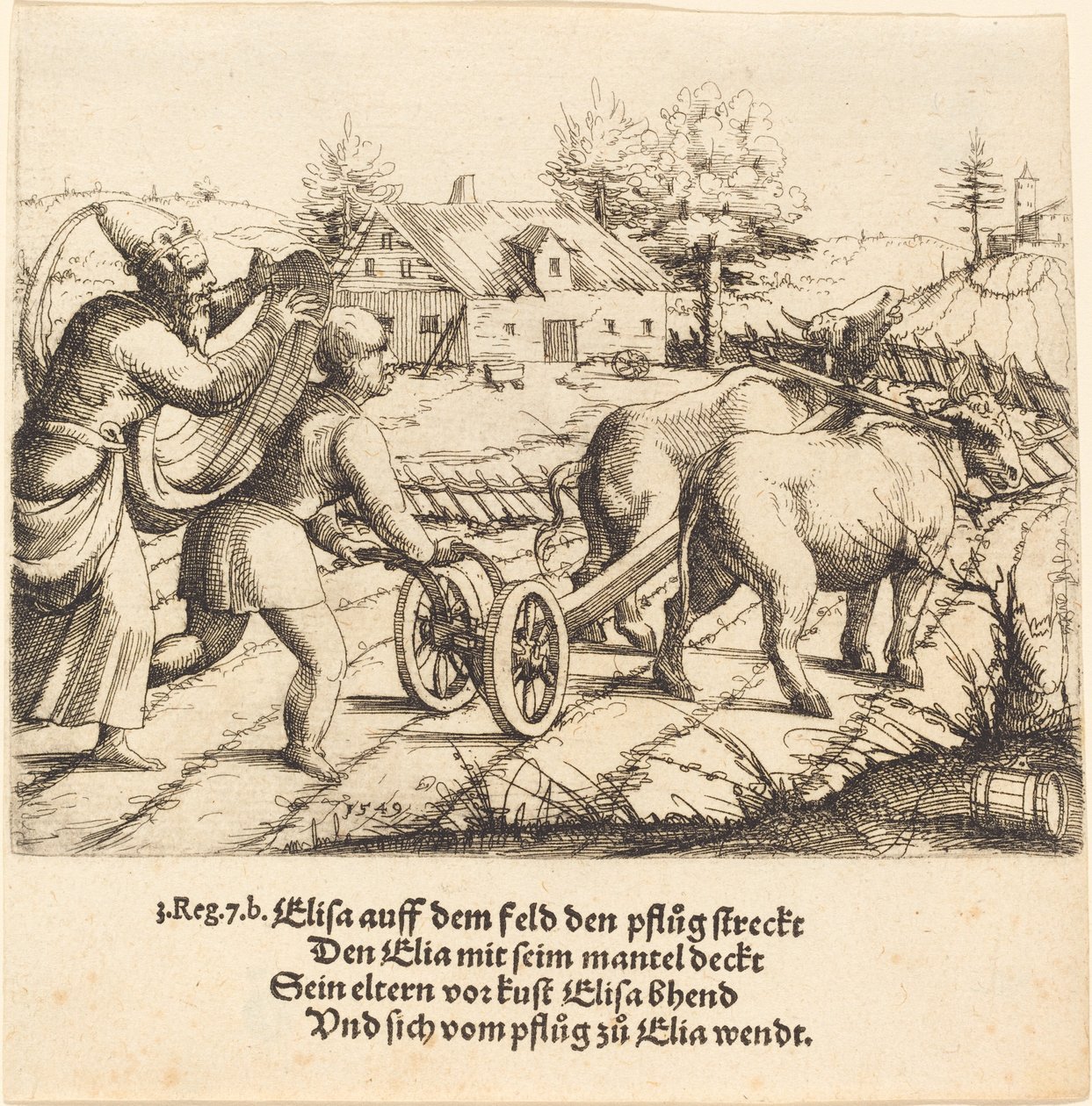 Illés felkenti Elizeust, 1549. alkotó: Augustin Hirschvogel