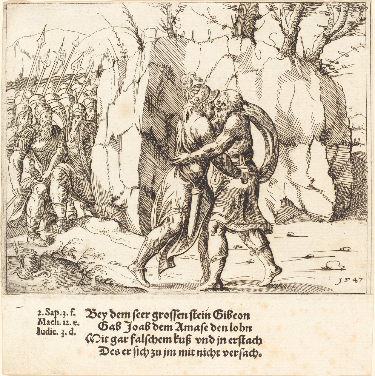 Joáb elárulja Abnert, 1547. alkotó: Augustin Hirschvogel