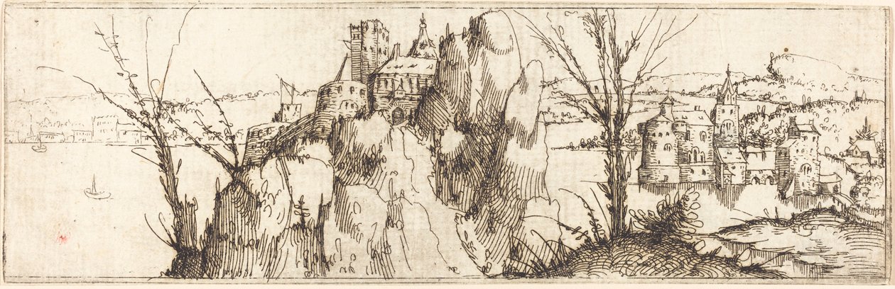 Táj egy tóval. alkotó: Augustin Hirschvogel