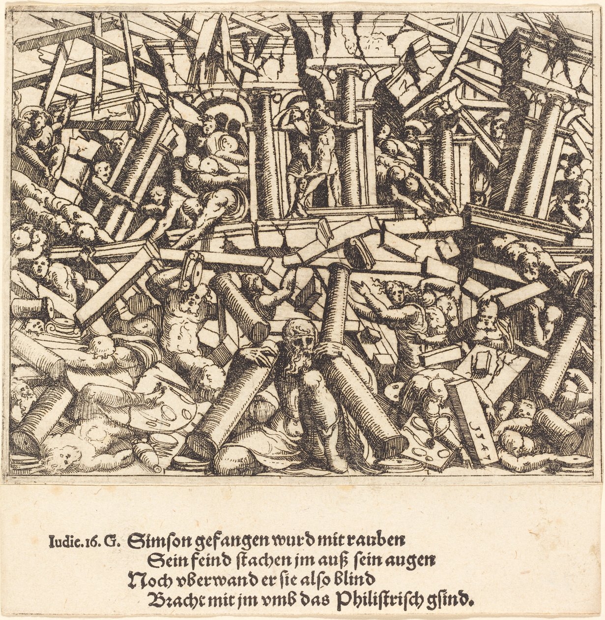 Sámson halála, 1547. alkotó: Augustin Hirschvogel
