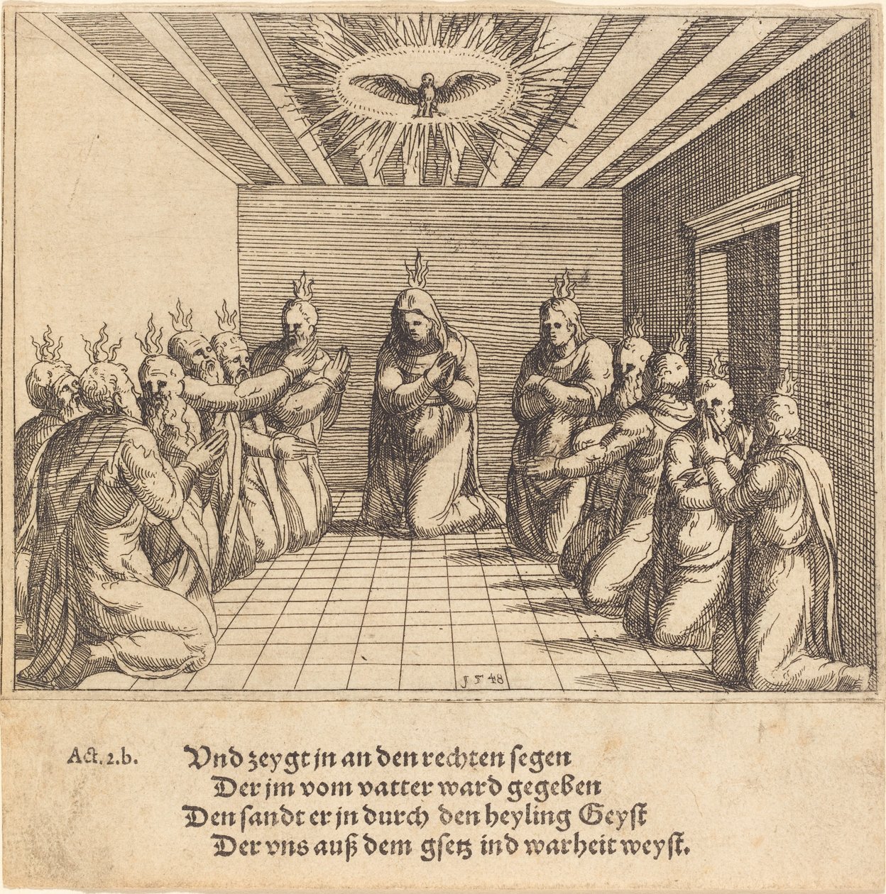 A Szentlélek leszállása, 1548. alkotó: Augustin Hirschvogel