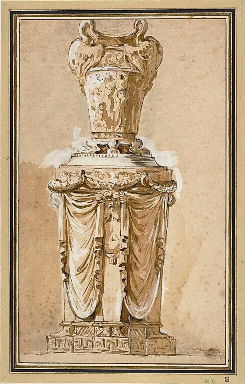 Tervezés egy monumentális vázához alkotó: Augustin Pajou