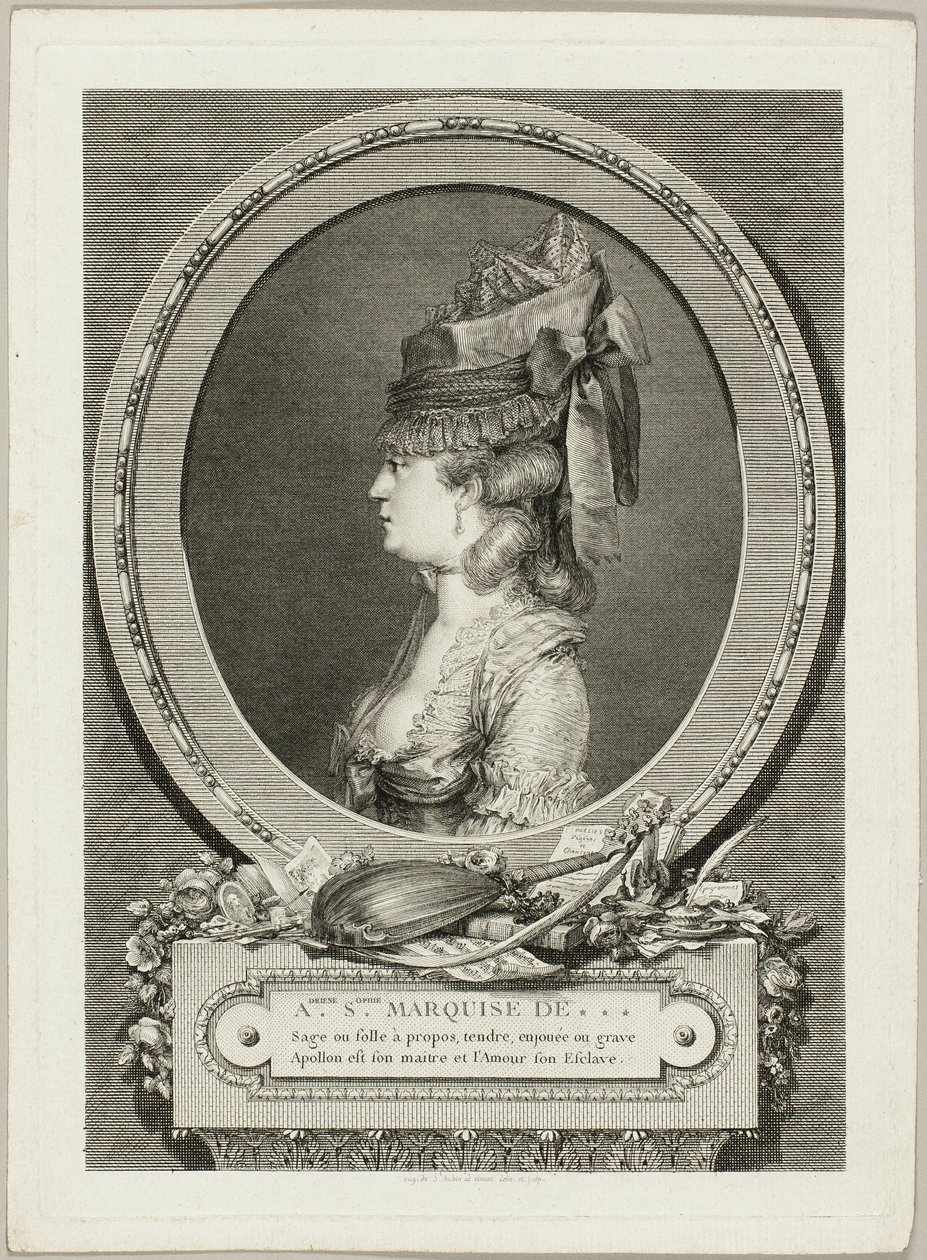 Adrienne-Sophie, *** márkiné alkotó: Augustin de Saint Aubin