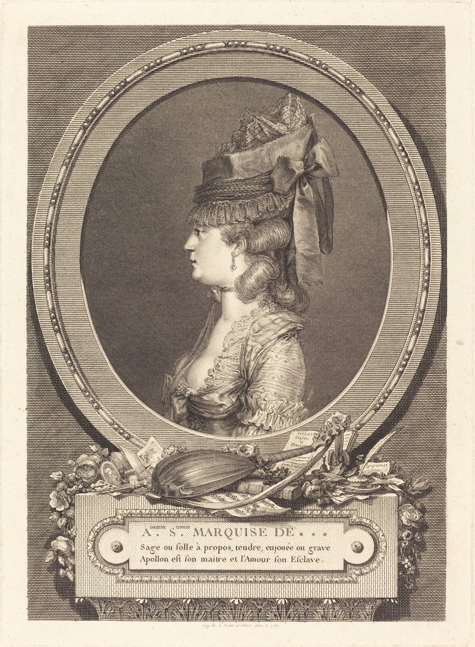 Adrienne Sophie Marquise of *** alkotó: Augustin de Saint Aubin
