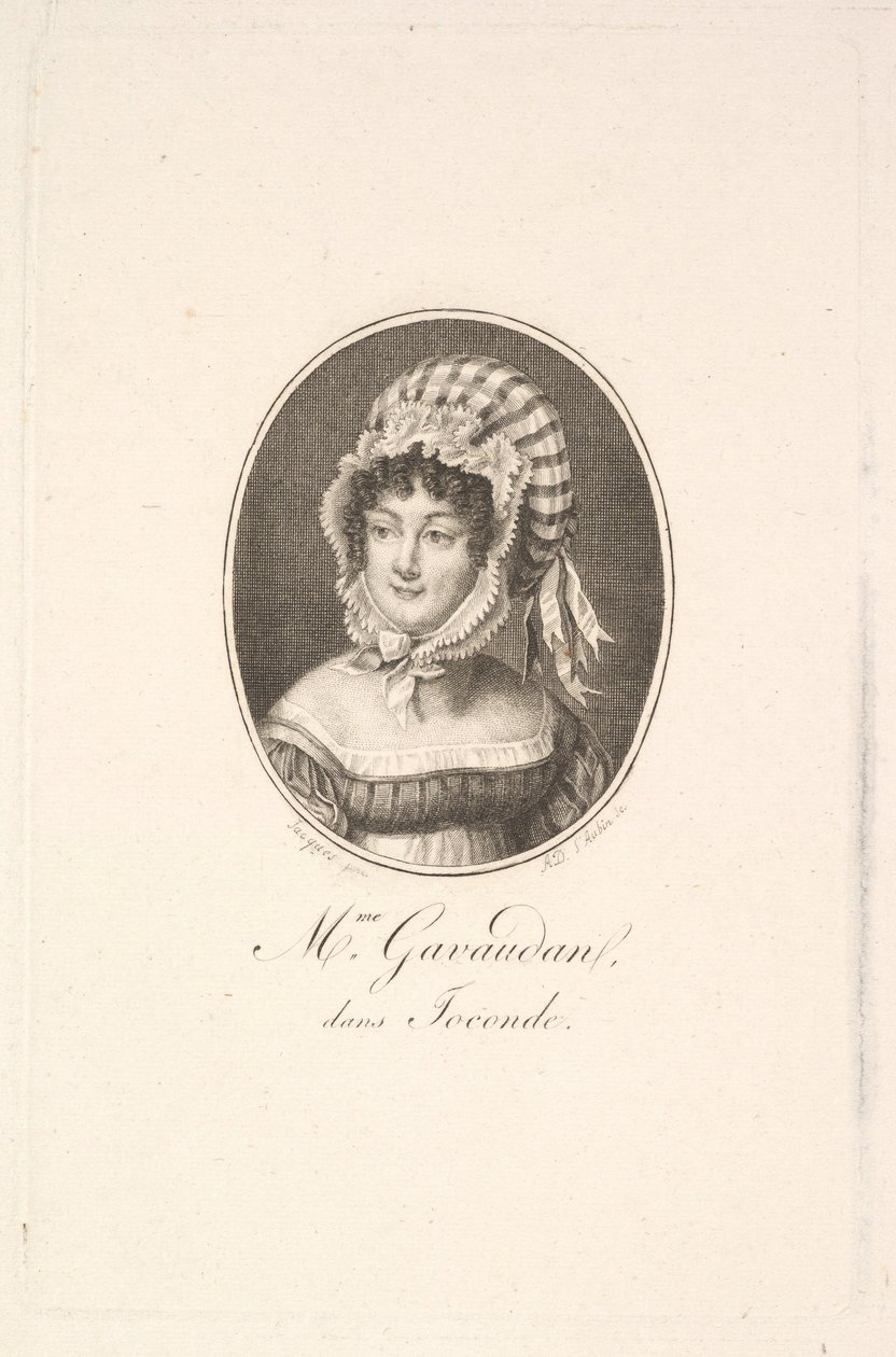 Madame Gavaudan portréja. alkotó: Augustin de Saint Aubin
