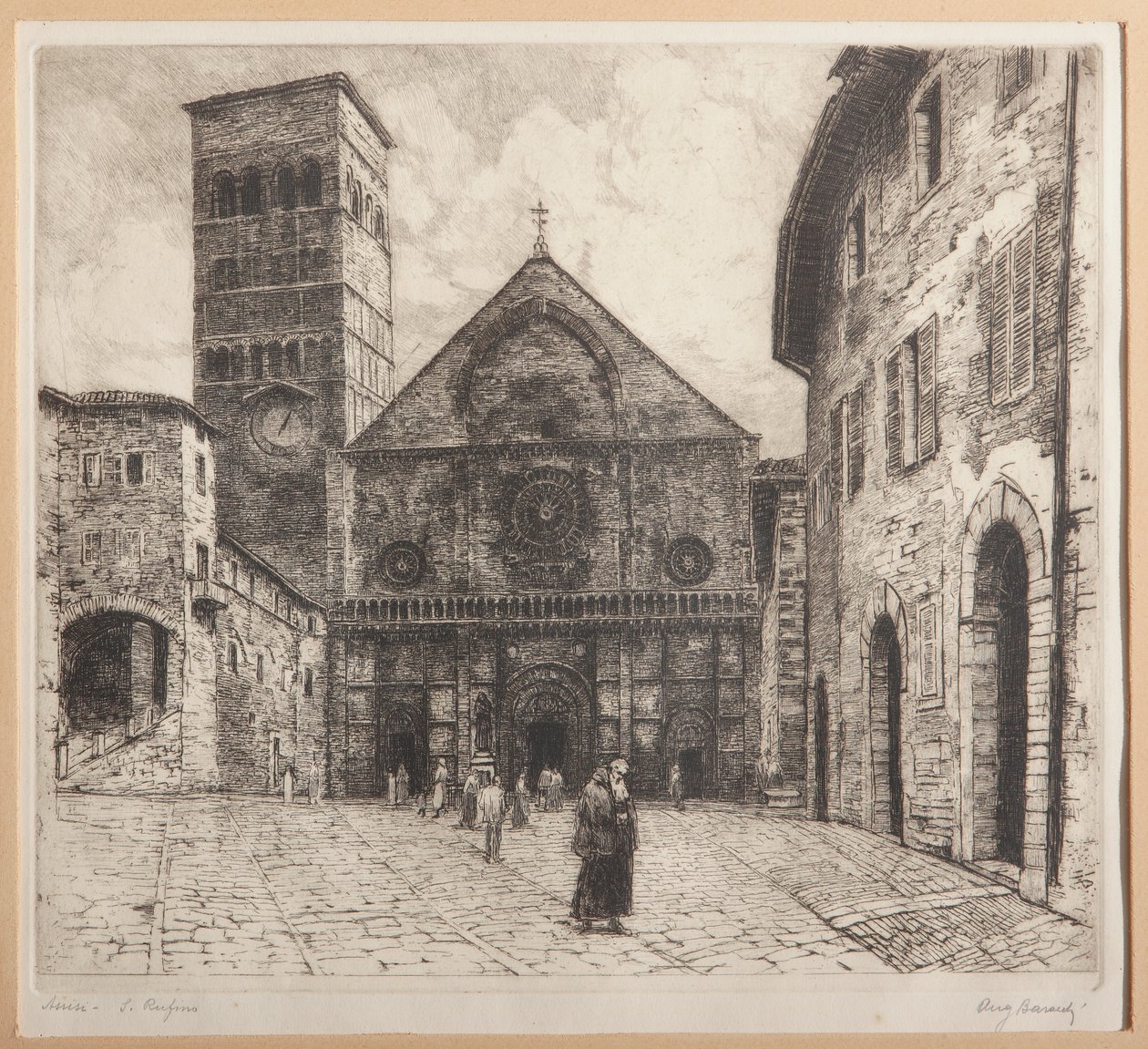 Assisi, S. Rufinus (rézkarc papírra) alkotó: Augusto Baracchi