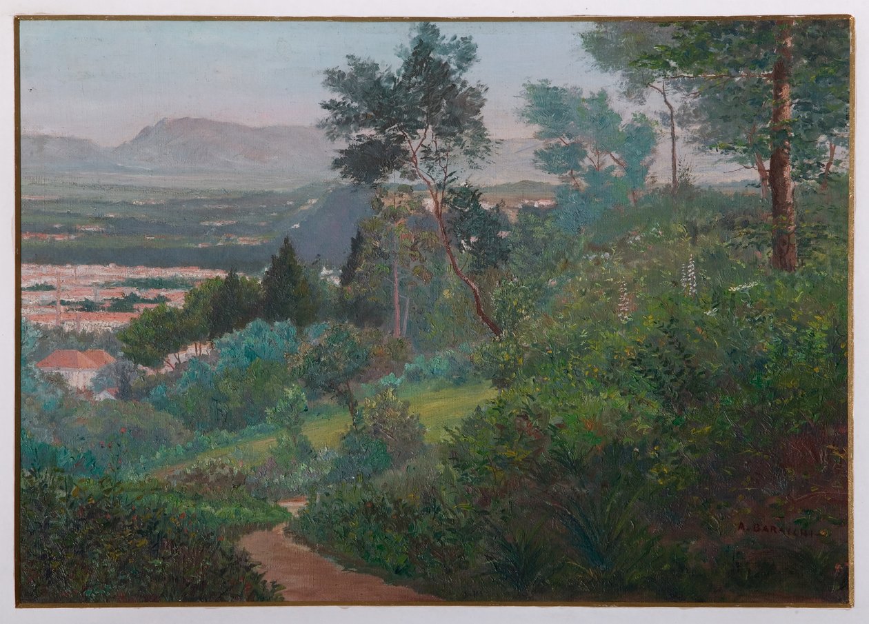 Vignola kilátása (olaj rétegelt lemezre) alkotó: Augusto Baracchi