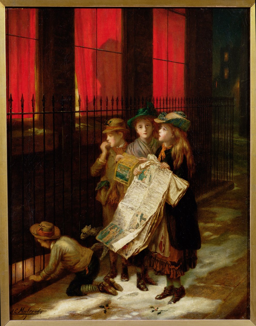 Carol Singers, 1889 alkotó: Augustus Edward Mulready