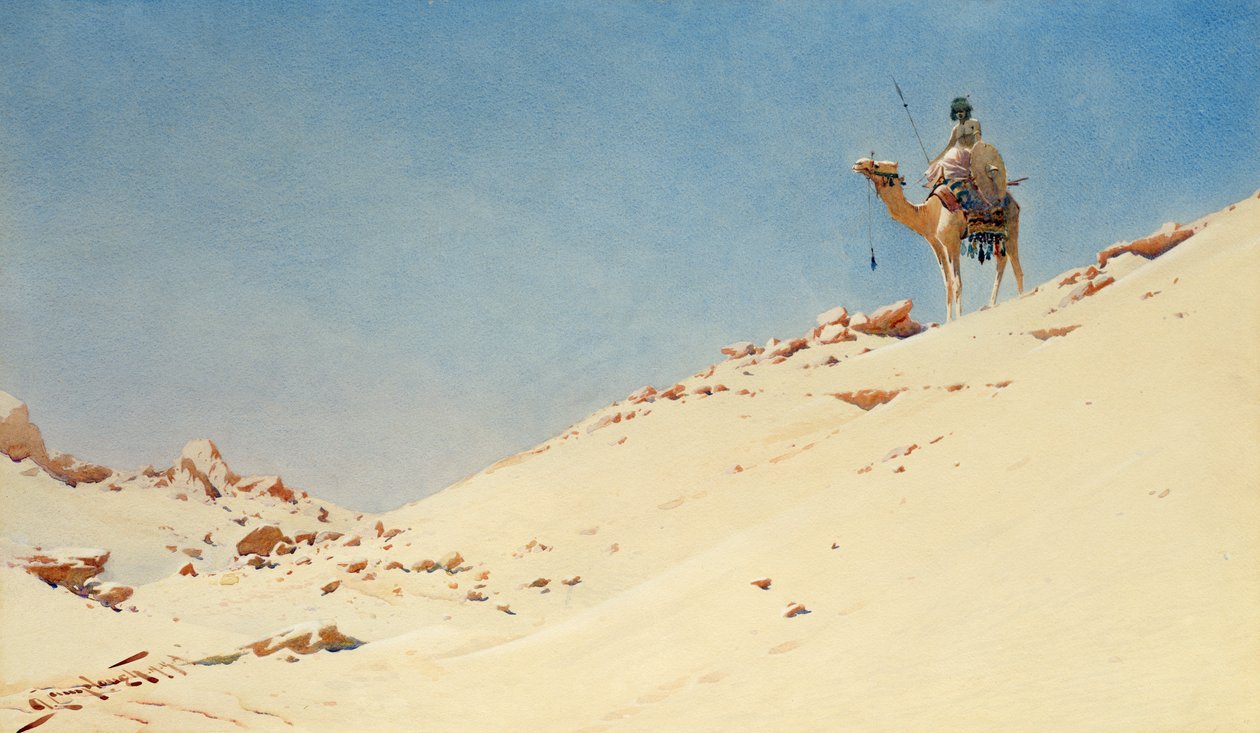 A sivatag harcosa, 1900 körül wc és ceruza, papír alkotó: Augustus Osborne Lamplough